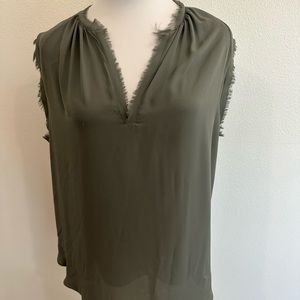 Krisa silk top with frayed edges